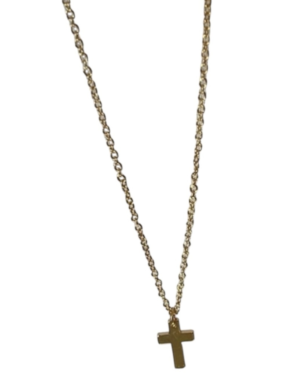 Dainty Cross Pendant Necklace Yellow  Gold Plated